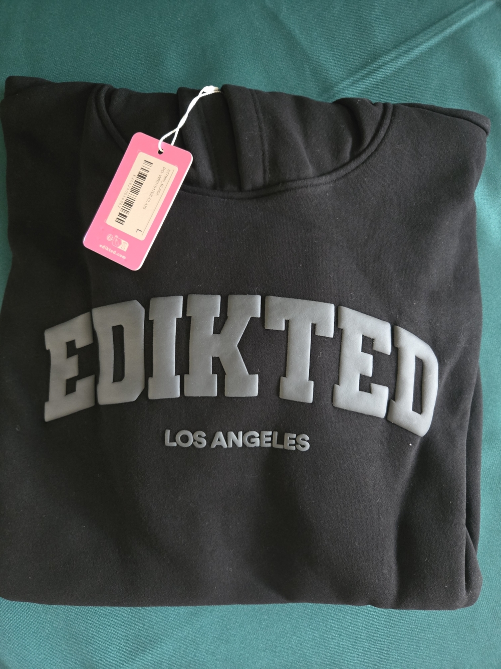 Edikted Los Angeles Black Logo Hoodie L
